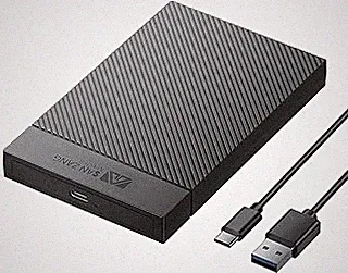 2.5 Inch Hard Drive Enclosure, SANZANG Tool-Free USB 3.0 Hard Drive Enclosure, Support UASP, for 2.5 Inch SATA SSD and Hard Drive with 9.5mm 7mm Height, USB C to A Cable