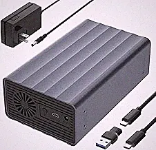 2 Bay Hard Drive Enclosure for 2.5"/3.5" SATA HDD/SSD Up to 48TB, Aluminum External HDD Enclosure with Cooling Fan, 5Gbps USB 3.0 Hard Drive Enclosure Storage DAS (NO RAID/NAS)