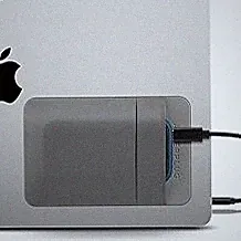 2-Pocket Adhesive Hard Drive Holder for Laptop, Stick-On Pocket Pouch for External Portable SSD, HDD, Slim Mouse and Cables (Small - Fits SSD)