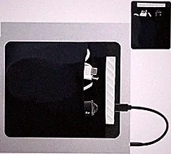 2-Pocket SSD Holder for Laptop,Adhesive Pouch,Portable Hard Drive Sleeve for Laptop,Compatible with External 2.5" HDD, Magic Mouse, Externa Hard Drive,USB Cable and More Holder - Black