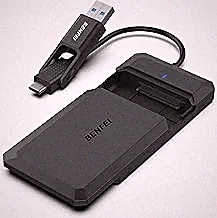 BENFEI 2.5 Inch SATA to USB Tool Free External Hard Drive Enclosure, USB Type-C/Type-A to Sata Compatible for 2.5 Inch SSD(Optimized for SSD, Support UASP)