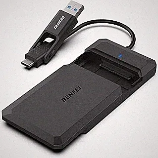 BENFEI 2.5 Inch SATA to USB Tool Free External Hard Drive Enclosure, USB Type-C/Type-A to Sata Compatible for 2.5 Inch SSD(Optimized for SSD, Support UASP SATA III)