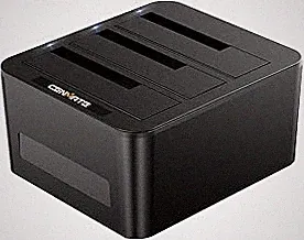 CENMATE 3 Bay Hard Drive Enclosure for 2.5“/3.5" SATA HDD/SSD with USB A/C 3.0, Hard Drive Enclosure Support Hot Swappable, Tool-Free HDD Enclosure