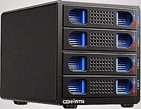 CENMATE Aluminum 4 Bay Hard Drive Enclosure with Cooling Fan for 2.5“/3.5" SATA HDD/SSD with USB A/C 3.0, Support Hot Swappable, Tool-Free HDD Enclosure, DAS(NO RAID/NAS)