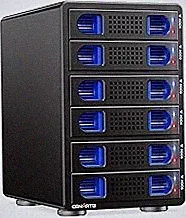 CENMATE Aluminum 6 Bay 10Gbps Hard Drive Enclosure with Cooling Fan for 2.5“/3.5" SATA HDD/SSD with USB A/C 3.2 Gen 2, Support Hot Swappable, Tool-Free HDD Enclosure, DAS(NO RAID/NAS)