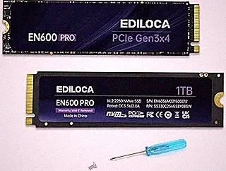 Ediloca EN600 PRO SSD 1TB PCle 3.0x4, NVMe M.2 2280, Up to 3500MB/s, Internal Solid State Drive, SLC Cache 3D NAND TLC, Graphene Cooling Sticker, Storage for PC, Desktop and Laptops