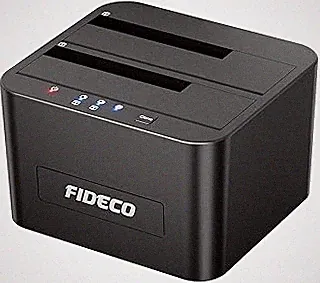 FIDECO Hard Drive Docking Station, USB 3.0 SATA Hard Drive Reader for 2.5 or 3.5 inch SATA HDD/SSD, Dual Bay, Support Offline Clone