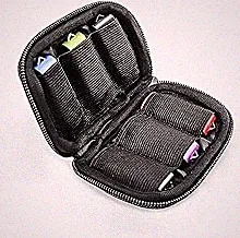 Flash Drive Case - USB Holder, Storage Bag for Thumb Drives, Lightweight, Protects & Stores Small Items, 6 Slots, Black