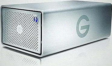 G-Technology 24TB G-Raid with Thunderbolt 3, USB-C (USB 3.1 Gen 2), and HDMI, Removable Dual Drive Storage System, Silver – 0G05768-1
