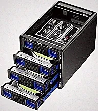 Hybrid 3*2.5/3.5" SATA HDD/SSD(2 HDDs Support 4 RAID Mode)+3* M / B+M Key M.2 NVMe Enclosure with Fan, USB A/C 3.2 Gen 2, Hard Drive Enclosure Support 90TB(3*22TB HDD+3*8TB 2230/42/60/80/110 SSDs)