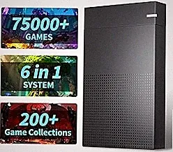 Kinhank 4tb Retro Game Hard Drive 6 Game System in 1 with 75000+ Games, Retro Game Consoles Compatible with 200+ Emulators, Portable Game Hard Drive Disk Compatible with Win 7/8/10/11