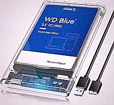 ORICO 2.5'' External Hard Drive Enclosure USB 3.0 to SATA III Tool-Free Clear Hard Disk Case for 2.5 inch 7mm 9.5mm SATA HDD SSD Max 6TB Support UASP(2139U3)