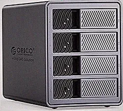 ORICO 4 Bay Raid Hard Drive Enclosure Support 8 RAID Modes for 3.5inch HDD Max up to 88TB for External Direct Attached Storage, Efficient Expansion Backup(Alluminum Alloy)-9848RU3