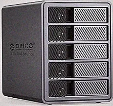 ORICO RAID 5 Bay HDD Enclosures USB 3.0 Push-Pull Mounting for 3.5-inch HDD, Max 110TB, External Direct Attached Storage 8 RAID Modes Supported 9858RU3