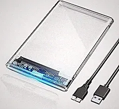 POSUGEAR 2.5'' External Hard Drive Enclosure USB 3.0 to SATA III Tool Free Clear External Hard Drive Case for 7mm/9.5mm 2.5 inch SSD HDD with UASP, Compatible with WD Toshiba Samsung PS4 Xbox PC TV