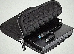 ROOFULL External CD DVD +/-RW Drive USB 3.0 Type-C DVD CD ROM Optical Disc Drive Reader Writer Burner Portable DVD Player with Protective Carrying Case for Laptop PC Windows 11/10 Mac MacBook Linux