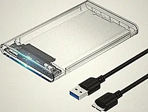 SABRENT 2.5 Inch SATA to USB 3.0 Tool Free Clear External Hard Drive Enclosure [Optimized for SSD, Supports UASP SATA III] (EC-OCUB)