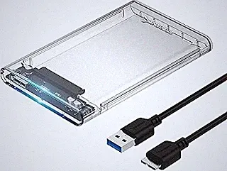 SABRENT 2.5-Inch SATA to USB 3.0 Tool-Free Clear External Hard Drive Enclosure [Optimized for SSD, Supports UASP SATA III] (EC-OCUB)
