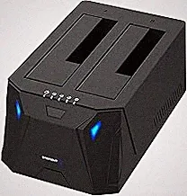 SABRENT USB 3.0 to SATA I/II/III Dual Bay External Hard Drive Docking Station for 2.5 or 3.5in HDD, SSD with Hard Drive Duplicator/Cloner Function [20+TB Support] (EC-HD2B)