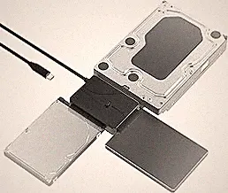 SABRENT USB Type-C to SSD/SATA/IDE 2.5/3.5/5.25-INCH Hard Drive Converter with UL Power Supply & LED Activity Lights [10TB Support] (USB-DS12)