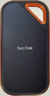 SanDisk SDSSDE81-1T00-G25 Extreme Pro 1TB Portable NVMe SSD, USB-C, up to 2000MB/s, Ruggedised and Water-Resistant, Carabiner Loop. Works with PC, PS4, and Xbox X