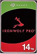 Seagate IronWolf Pro, 14 TB, Enterprise NAS Internal HDD –CMR 3.5 Inch, SATA 6 Gb/s, 7,200 RPM, 256 MB Cache for RAID Network Attached Storage (ST14000NT001)