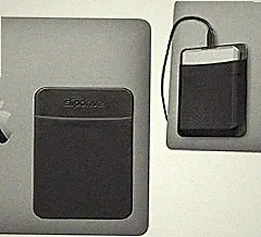 Slipdrive - Portable Hard Drive Sleeve for Laptop - HDD Hard Disk Drive - Reusable Adhesive - 5.5” x 4.5” Stick on External Hard Drive Carrying Case - Travel Pocket Pouch (Large, Black)