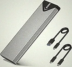 SSK M.2 NVME SATA SSD Enclosure, Improved RTL9210B Chip USB 3.2 Gen 2 10Gbps to PCI-E NGFF Adapter, M-Key/B+M Key External SSD Enclosure Aluminum Support UASP TRIM 2242/2260/2280