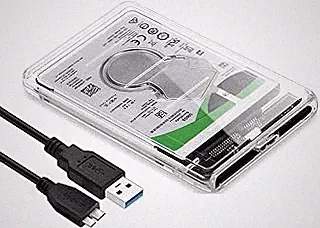 T Tersely 2.5-Inch SATA to USB 3.0 Tool-Free External Hard Drive Enclosure Adapter Case, Transparent LED Indicator 7mm/9.5mm SATA I/II/III/SSD/HDD Data Transfer PC/Laptop [Support UASP][Auto Sleep]