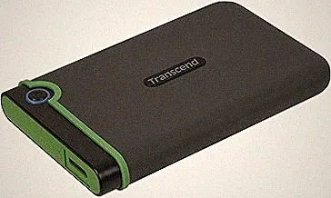 Transcend StoreJet 2TB Rugged External Hard Drive, USB3.1(5Gbps) Portable HDD w/One Touch Auto-Backup Button/Anti-Shock Resistant/Compact&Lightweight/Lightning-Fast Speeds, Iron Gray - TS2TSJ25M3S