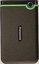 Transcend StoreJet 4TB Rugged External Hard Drive, USB3.1(5Gbps) Portable HDD with One Touch Auto-Backup Button/Anti-Shock Resistant, Compact&Lightweight, Lightning-Fast Speeds, Iron Grey -TS4TSJ25M3S