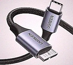 UGREEN 10 Gbps Micro B to USB C Hard Drive Cables, 1.5FT USB C to Micro B, External Hard Drive Cable Compatible with MacBook Pro/Air, iPad/Tablet, iPhone, Samsung Galaxy S24, WD Seagate etc