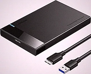 UGREEN 2.5" Hard Drive Enclosure, USB 3.0 to SATA III II I External Hard Disk Case for 2.5 Inch SSD/HDD, UASP High Speed, Tool-Free, Up to 6TB, Compatible with Windows/Mac/Linux, Black