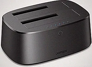 UGREEN Dual-Bay Hard Drive Docking Station for 2.5 & 3.5 SSD HDD Up to 48TB , USB C 3.0 to SATA I/II/III Hard Drive Enclosure Reader with Offline Clone and Duplicator Function Tool Free Installation