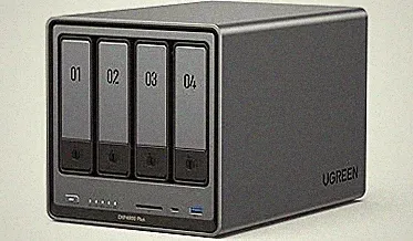 UGREEN NAS DXP4800 Plus 4-Bay Desktop NAS, Intel Pentium Gold 8505 5-Core CPU, 8GB DDR5 RAM, Built-in 128G SSD, 1 * 10GbE, 1 * 2.5GbE, 2 * M.2 NVMe Slots, 4K HDMI, Network Attached Storage (Diskless)