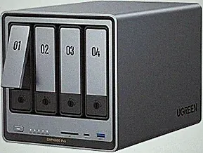 UGREEN NAS DXP4800 Pro 4-Bay Desktop NAS, Intel® Core™ i3-1315U 6-Core CPU, 8GB DDR5 RAM, Built-in 128G SSD, 1x 10GbE, 1x 2.5GbE, 2X M.2 NVMe Slots, 4K HDMI, Network Attached Storage (Diskless)