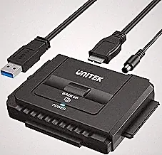 Unitek USB 3.0 to IDE and SATA Converter External Hard Drive Adapter Kit for Universal 2.5/3.5 HDD/SSD Hard Drive Disk, One Touch Backup Function, Included 12V/2A Power Adapter