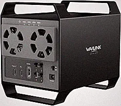 WAVLINK 4-Bay Hard Drive Enclosure for 3.5" and 2.5'' SATA HDD/SSD Featuring 10Gbps USB-C 3.2, Max 88TB Capacity, Built-in Temp-Controlled Cooling Fans, 4K HDMI Stunning Video Output, Aluminum Shell