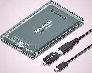 WAVLINK USB 3.0/Type C SATA Hard Drive Enclosure for 2.5 inch 5mm/7mm/9.5mm SATA I/II/III HDD SSD,Support UASP Max 2TB-Compatible with WD, Seagate, Toshiba, Samsung,PS4, Xbox