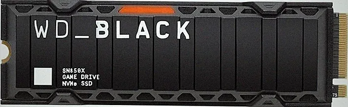 WD_BLACK SN850X 2TB NVMe SSD with Heatsink - M.2 2280, Up to 7,300 MB/s Read speeds, Up to 6,300 MB/s write speeds, Gaming Expansion, High Performance Internal Solid State Drive - WDS200T2XHE