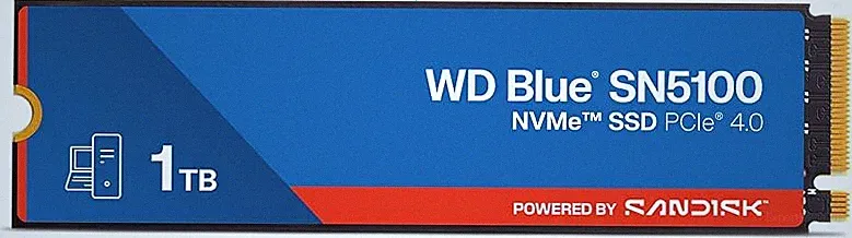 WD Blue SN5100 1TB NVMe SSD - M.2 2280, PCIe Gen 4.0, Internal Solid State Drive - Read Speeds Up to 7,100MB/s, Upgrade Storage for PC/Laptops - WDS100T5B0E
