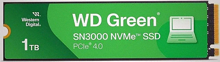 Western Digital 1TB WD Green SN3000 NVMe Internal SSD - Solid State Drive - Gen4 PCIe, M.2 2280, Up to 5,000 MB/s - WDS100T4G0E