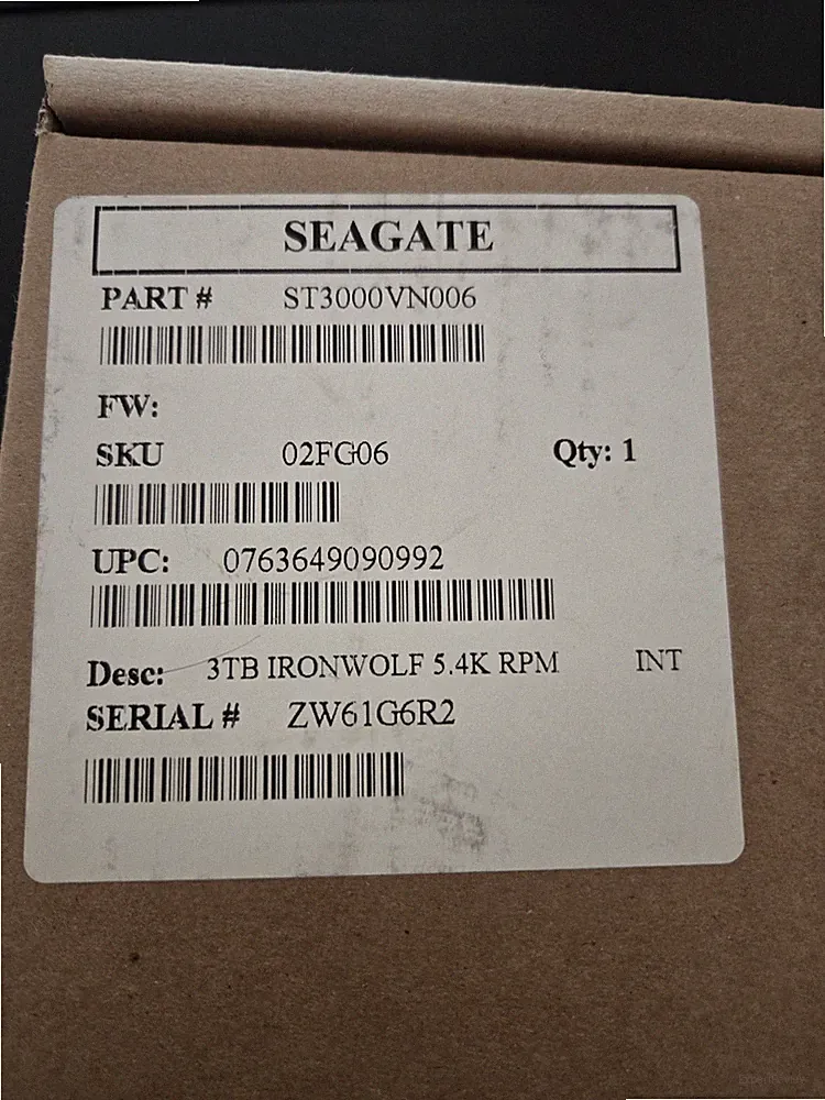 0763649090992 Disc IronWolf 3TB 3.5 256MB ST3000VN006 SEAGATE HARD DRIVE HDD
