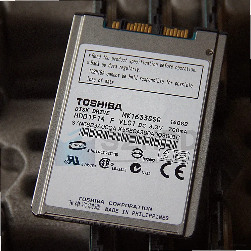 1.8" Toshiba MK1633GSG Micro SATA 160GB Hard Drive For HP Elitebook 2530P 2730P