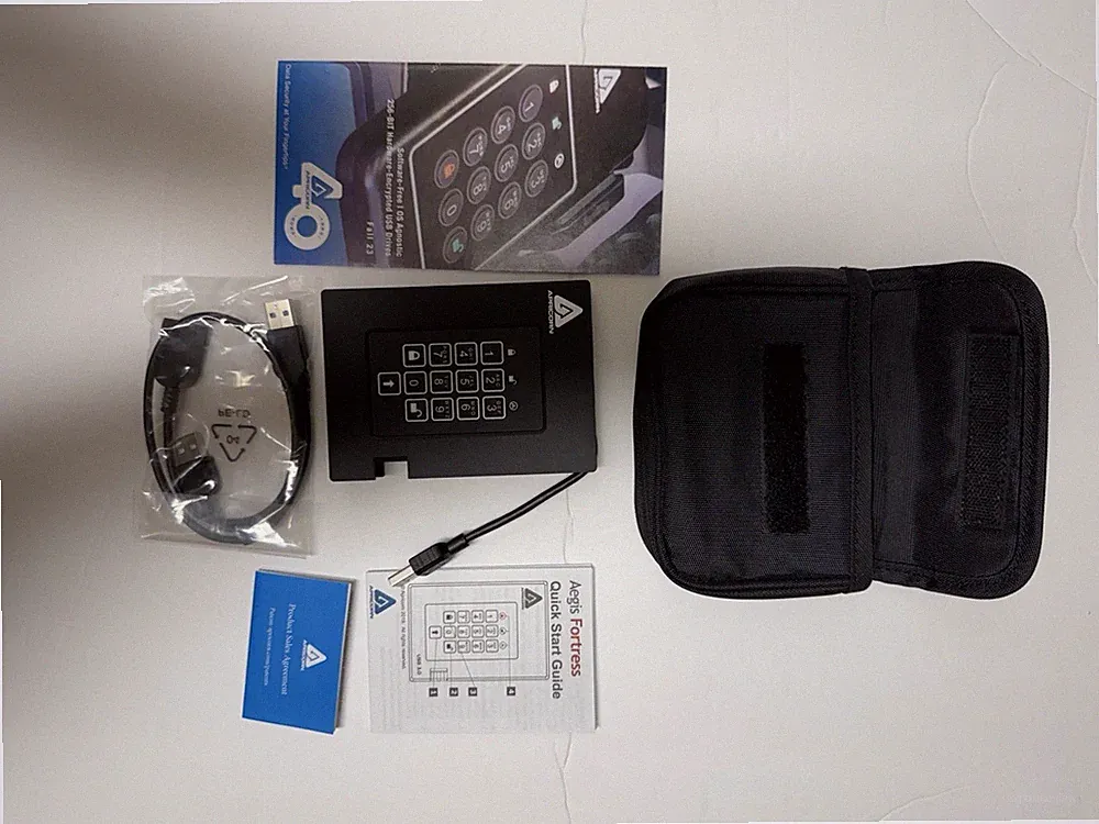 1 TB External Drive: Apricorn Aegis Fortress 2TB USB Portable Secure Encrypted