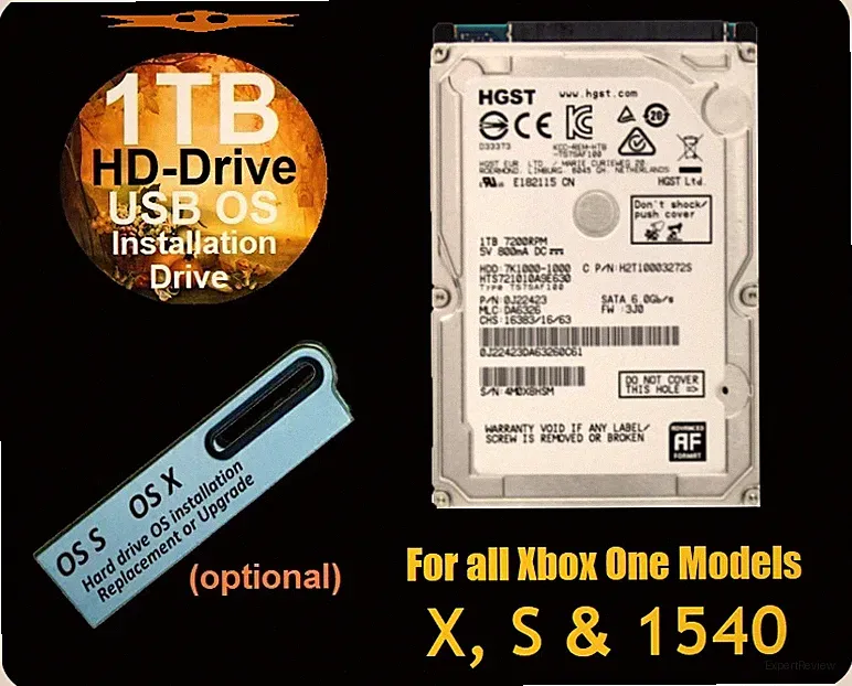 1 TB Hard Drive For Xbox One/S/X w/ 2026 Xbox One USB Operating System option