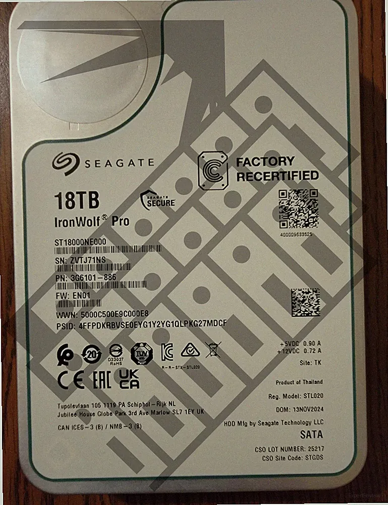 18TB Seagate IronWolf Pro Hard Drive 3.5" SATA III HDD NAS