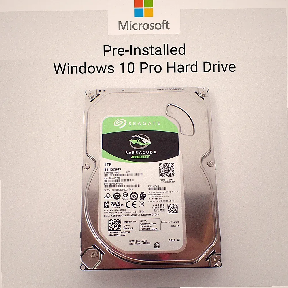 1TB Hard Drive HDD 3.5" For Desktop PC + Pre-Installed Windows 10 Pro Legacy