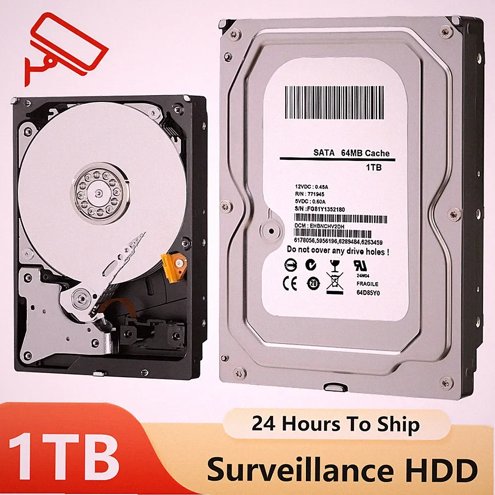 1TB Hard Drive HDD SATA III 6Gb/s 3.5" Harddisk For Security Surveillance Camera