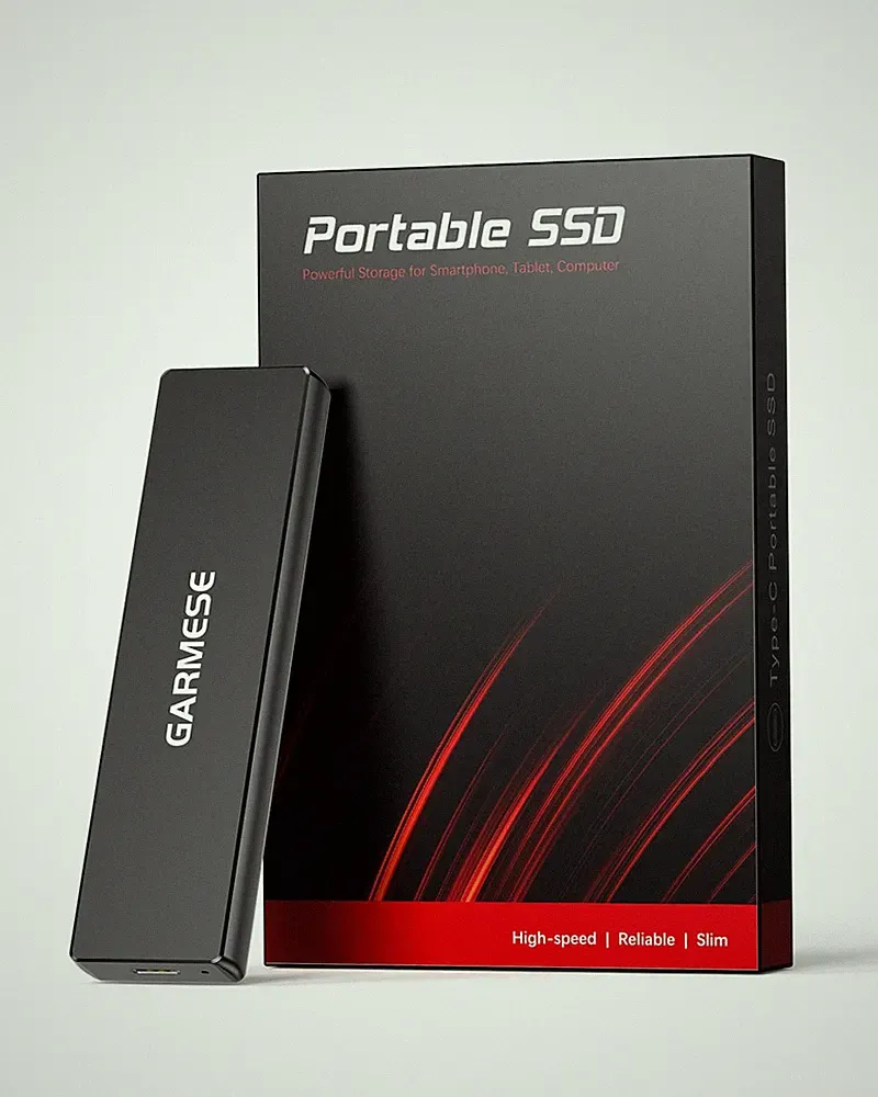 1TB Portable External SSD, USB 3.2 Gen 2 Solid State Drive Up to 1000MB/s, Ul...